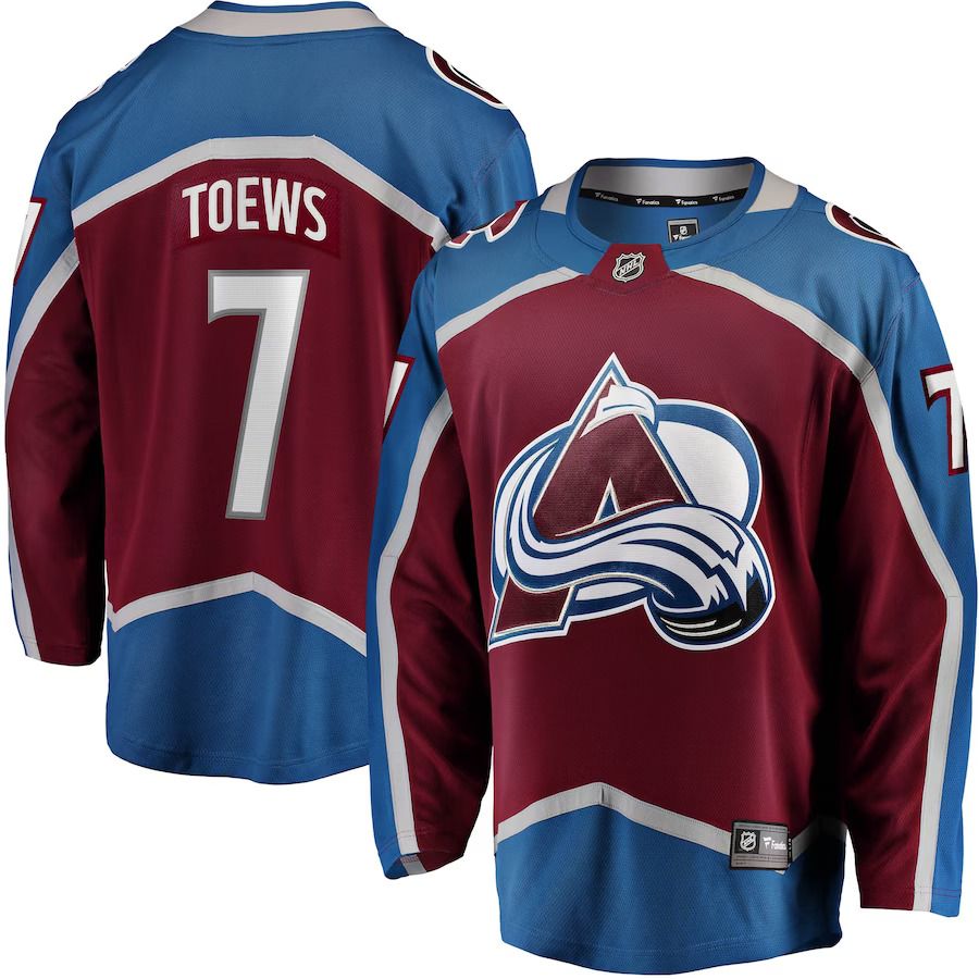 Men Colorado Avalanche #7 Devon Toews Fanatics Branded Burgundy Home Breakaway Player NHL Jersey